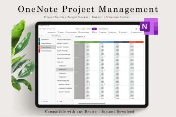 Onenote Digital Planner, Project Planner | for OneNote | Daily, Weekly & Monthly Organizer