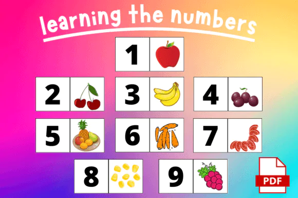 Learning the Numbers Flashcards for Kids | Printable Number and Counting Puzzle Cards 1–9 for Preschool, Kindergarten, Homeschool, Montessori & Early Math Activities