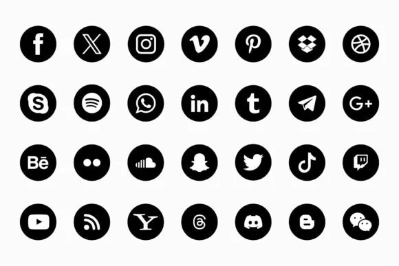 Social Media Logo Icons Set PNG SVG AI EPS JPG | 112 Transparent Social Platform Icons for UX UI Design, Branding, Marketing & Creative Projects