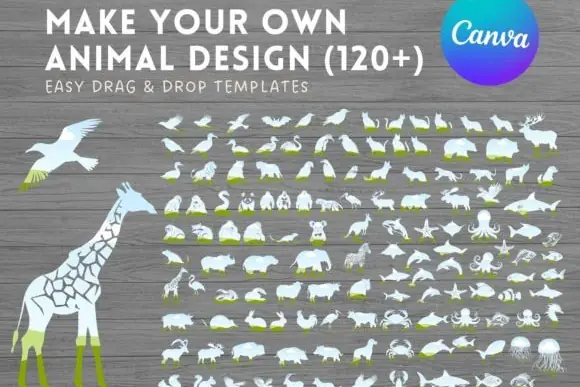 Animal Canva Frames Bundle | Editable Canva Frames and Template Pack | Animal-Themed Artwork