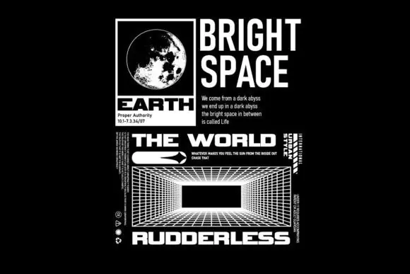 Streetwear T Shirt Design Bright – Aesthetic Urban Quote Graphic for Custom Printed Clothing, Sublimation, Streetwear Brands, Stickers and Trendy Merchandise