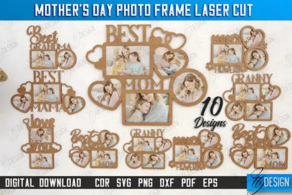 Mother’s Day Photo Frames Bundle Gift | Creative Digital Design Bundle | Photo Frame-Themed Artwork | Ideal for Mother's Day Projects