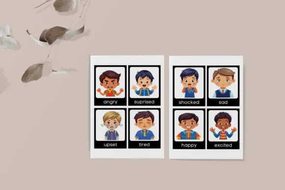 Feelings and Emotions Flashcards Boys | Printable Emotion Cards for Kids, SEL, Autism, SEN, Therapy, Homeschool, Classroom & Emotional Check-In Activities