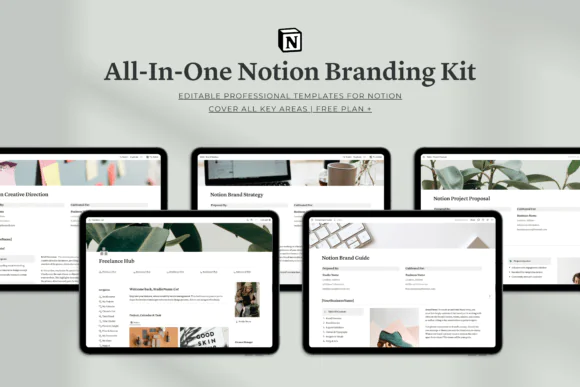 All-in-One Notion Branding Kit for Freelancers & Creative Agencies | Brand Strategy, Client Management, Brand Guidelines, Creative Direction, Project Proposals & Design Workflow System