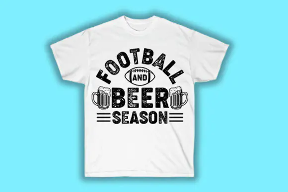 Football Beer Season T Shirt Design PNG SVG EPS JPG – Funny Sports Fan Graphic for Print on Demand, Game Day Shirts, Stickers, Posters and Custom Merch