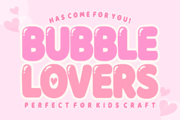 Bubble Lovers Font | Cute Playful Bubble Typeface for Cricut, Silhouette, Canva, Kids Apparel, Birthday Invitations, Nursery Decor & Sweet Branding