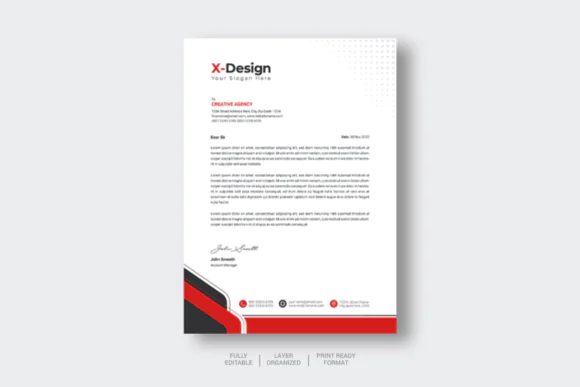 Modern Company Letterhead Template – Professional A4 Business Stationery Design, Editable Adobe Illustrator EPS Letterhead, Print-Ready Corporate Branding Template