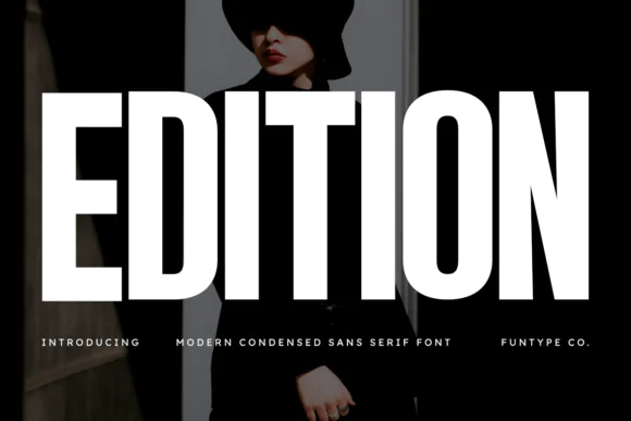 Edition Ultra-Condensed Sans Serif Font – Bold Tall Typeface for Strong Headlines, Modern Posters, Album Covers, Sports Graphics, Branding, Advertising & High-Impact Typography Designs