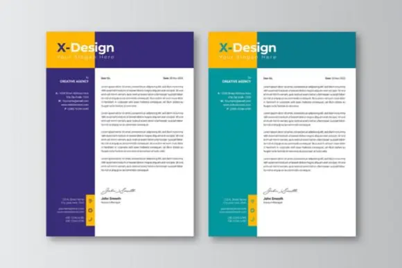 Business Letterhead Template Design – Professional A4 Corporate Stationery Template, Editable Adobe Illustrator EPS Letterhead, Print-Ready Company Branding Document