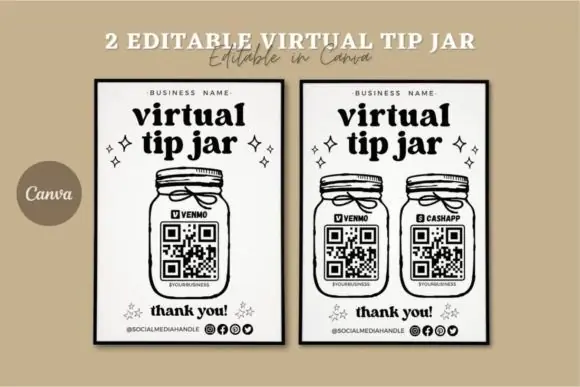 Retro Scan-to-Pay Sign and Price List Canva Template, Editable QR Code Payment Display, Vintage Printable Business Price Menu, 5x10 & 8x10 Inch Digital Download