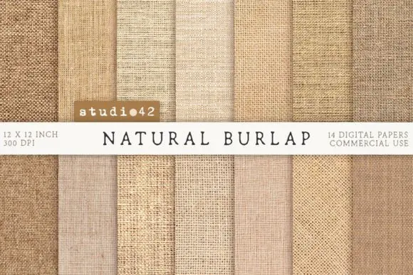 Rustic Burlap Background Digital Paper Bundle – Natural Linen Texture Backgrounds, Farmhouse Craft Paper Pack, Vintage Fabric Digital Scrapbook Papers, Printable Rustic Burlap Textures for DIY Project