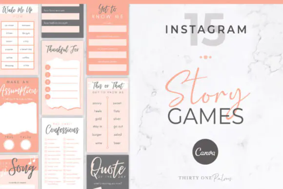 15 Instagram Story Games Templates for Canva – Editable Interactive Instagram Story Bundle, Bingo, Polls, This or That, Get to Know Me, Shout-Out & Engagement Game Templates for Bloggers, Coaches & Cr