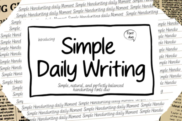 Simple Daily Writing Font Duo | Elegant Handwritten Regular & Italic Typeface for Journals, Branding, Quotes, Invitations, Social Media & Creative Designs