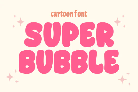 Super Bubble Font | Modern Bold Bubble Typeface for Logos, Stickers, Packaging, Cricut Projects, Comics, T-Shirts, Posters & Creative Branding