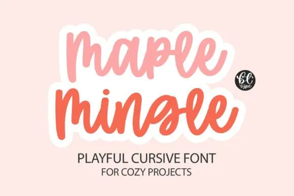 Maple Mingle Font | Bouncy Bold Playful Cursive Font for Tumblers, Farmhouse Signs, Friendsgiving Invites, Stickers, SVG & Cricut Projects