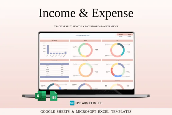 Income and Expense Tracker Spreadsheet – Google Sheets & Excel Finance Template, Personal Budget Planner, Small Business Accounting Tracker, Multi-Currency Money Manager, Debt, Savings & Investment Tr