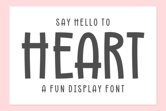 Heart Font | Fun Hand-Drawn Display Typeface for T-Shirts, Greeting Cards, Classroom Materials, Nursery Wall Art, Tote Bags & Playful Branding