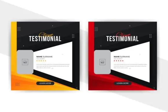 Modern Client Testimonial Social Media Post Template – Editable Customer Review, Feedback Banner & Business Testimonial Design with Color Variations