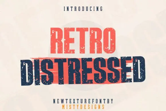 Retro Distressed Font | Vintage Textured Display Typeface for Logos, T-Shirts, Posters, Music Covers, Urban Graphics & Bold Retro Designs