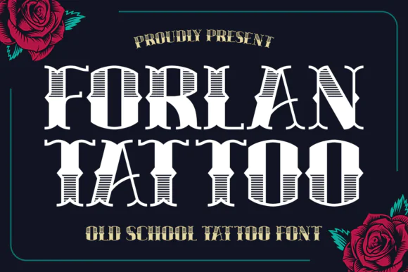 Forlan Tattoo Font | Old-School Blackletter Font for Tattoo Designs, Gothic Logos, Apparel, Posters, Streetwear & Traditional Lettering