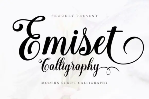 Emiset Calligraphy Font | Elegant Natural Handwritten Script Typeface for Wedding Invitations, Logos, Branding, Stationery & Romantic Designs