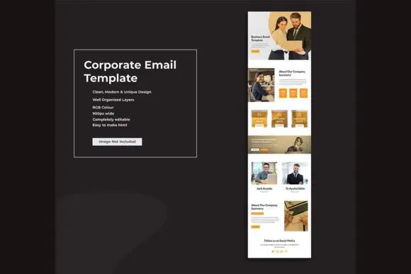 Editable E-commerce Email Marketing Template | Professional Illustrator & EPS Email Newsletter Design for Business, Retail, Agency, Blog, Magazine, Corporate Brands & Online Stores