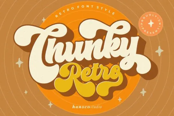 Chunky Retro Font | Bold Rounded Vintage Display Typeface for Logos, Posters, Branding, T-Shirts, Stickers, Cricut Crafts & Retro Design Projects