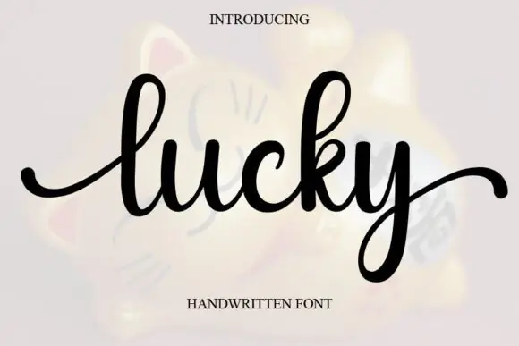 Lucky Font | Sweet Cursive Handwritten Typeface for Logos, Branding, Wedding Designs, Greeting Cards, Fashion Lookbooks & Elegant Projects