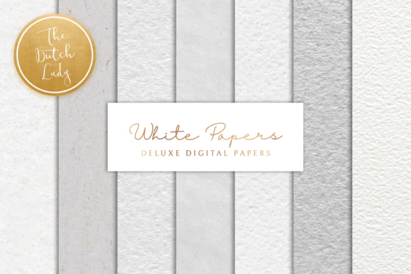 White Paper Texture Backgrounds Bundle – 7 High Resolution White Digital Paper Textures, Printable Scrapbook Paper Pack, Minimalist Background Collection, JPEG Crafting & Design Resources