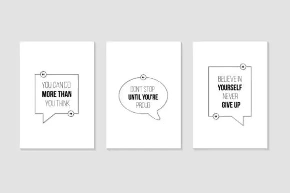 Believe in Yourself Business Quote Template Set | Never Give Up Motivational Quote Design | Editable EPS Inspirational Business Poster | Entrepreneur Mindset, Success & Self-Confidence Graphic