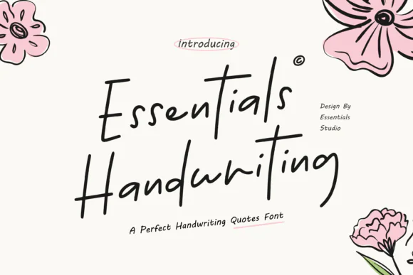 Essentials Handwriting Font | Sleek Versatile Handwritten Typeface for Quotes, Birthday Designs, Invitations, Books, Planners, Crafts & Creative Projects