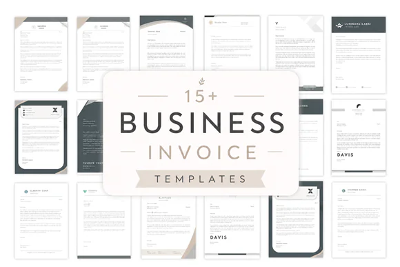 Editable Business Invoice Templates Bundle | 15+ Professional Canva Invoice Designs | A4 Printable Invoice Templates | Digital Download