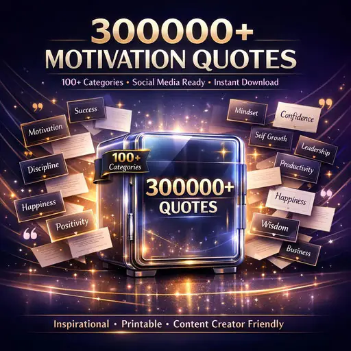 300000+ Motivation Quotes Bundle, 100+ Categories, Inspirational Quote Pack, Social Media Content, Printable Quotes, Digital Download